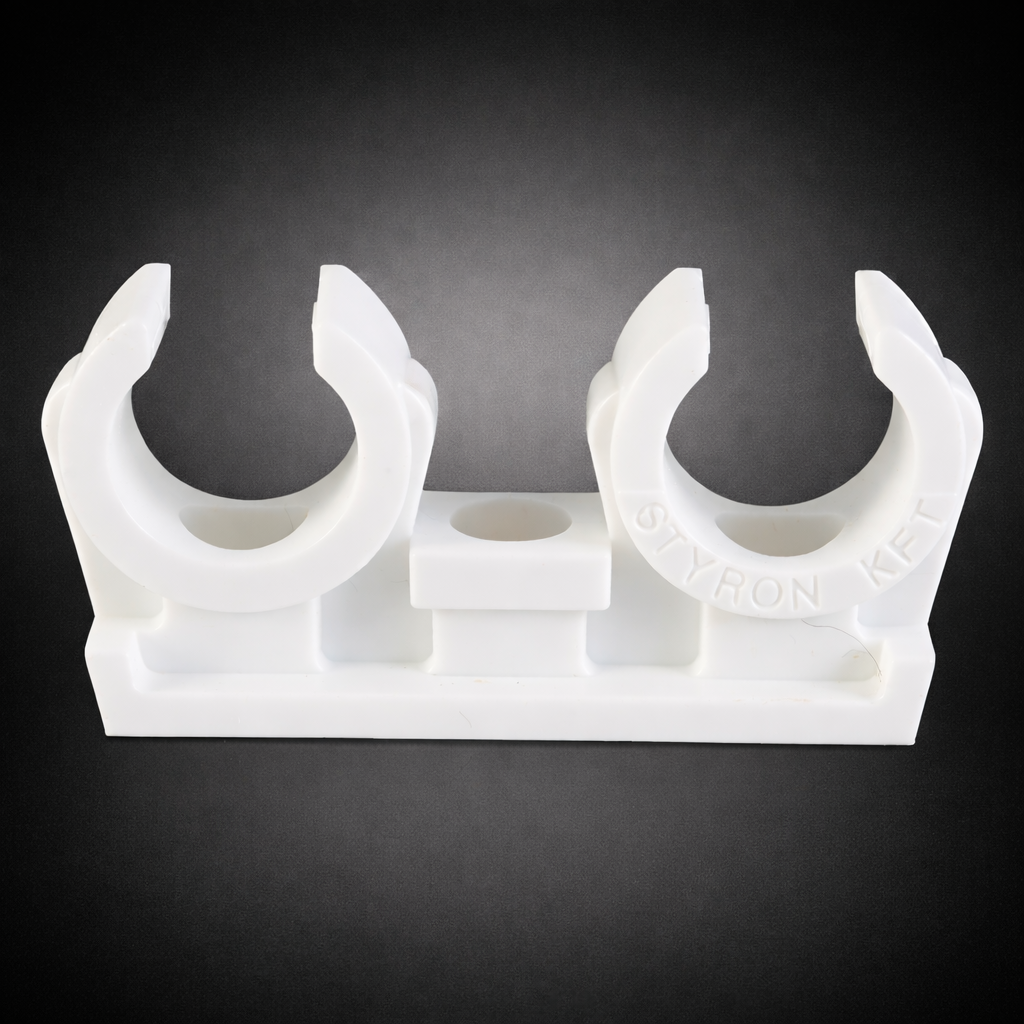 Műanyag csőbilincs dupla 15mm/II